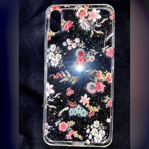 Glitter floral XS Max phone case